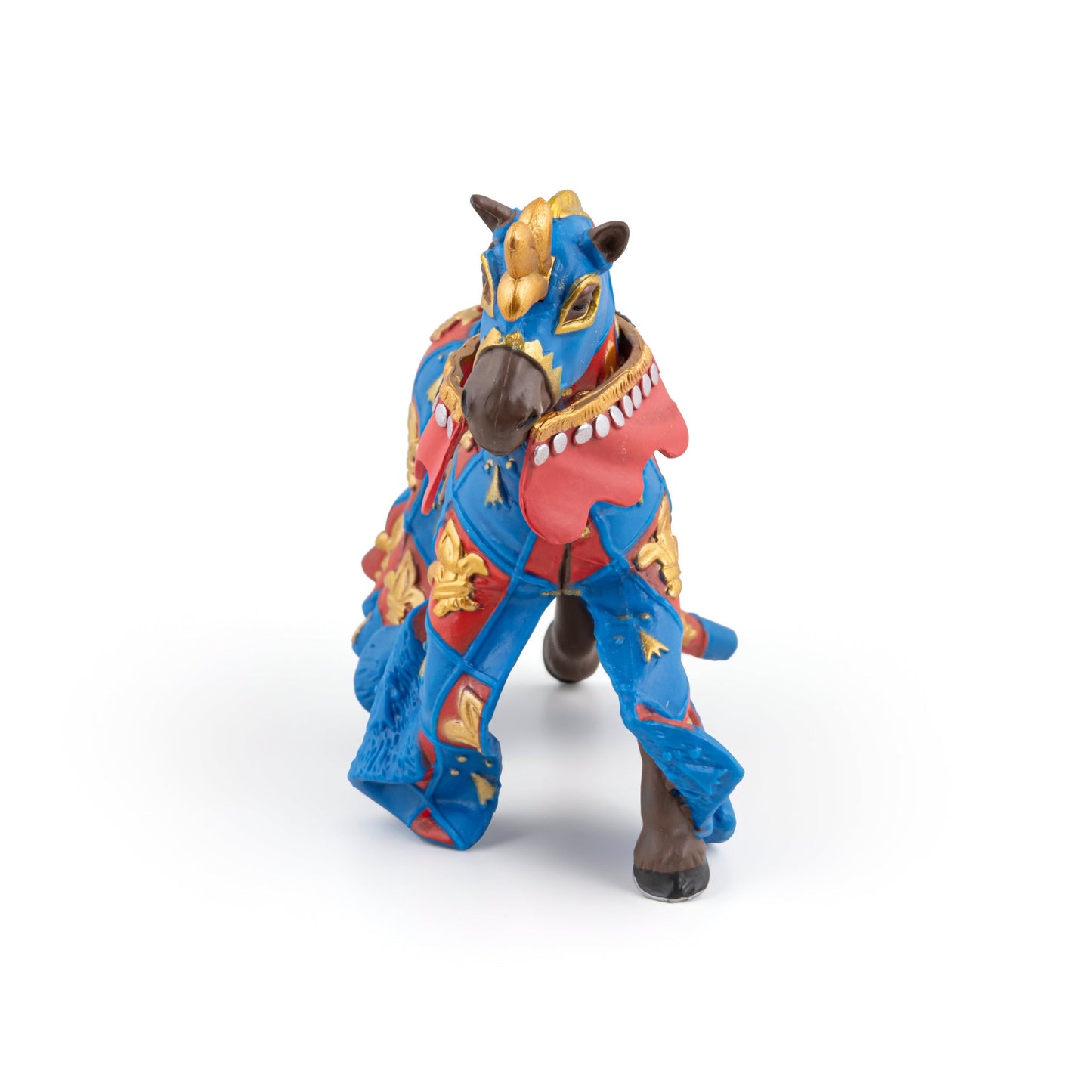 Figurine Cheval bleu fleur de lys Papo - personnage médiéval