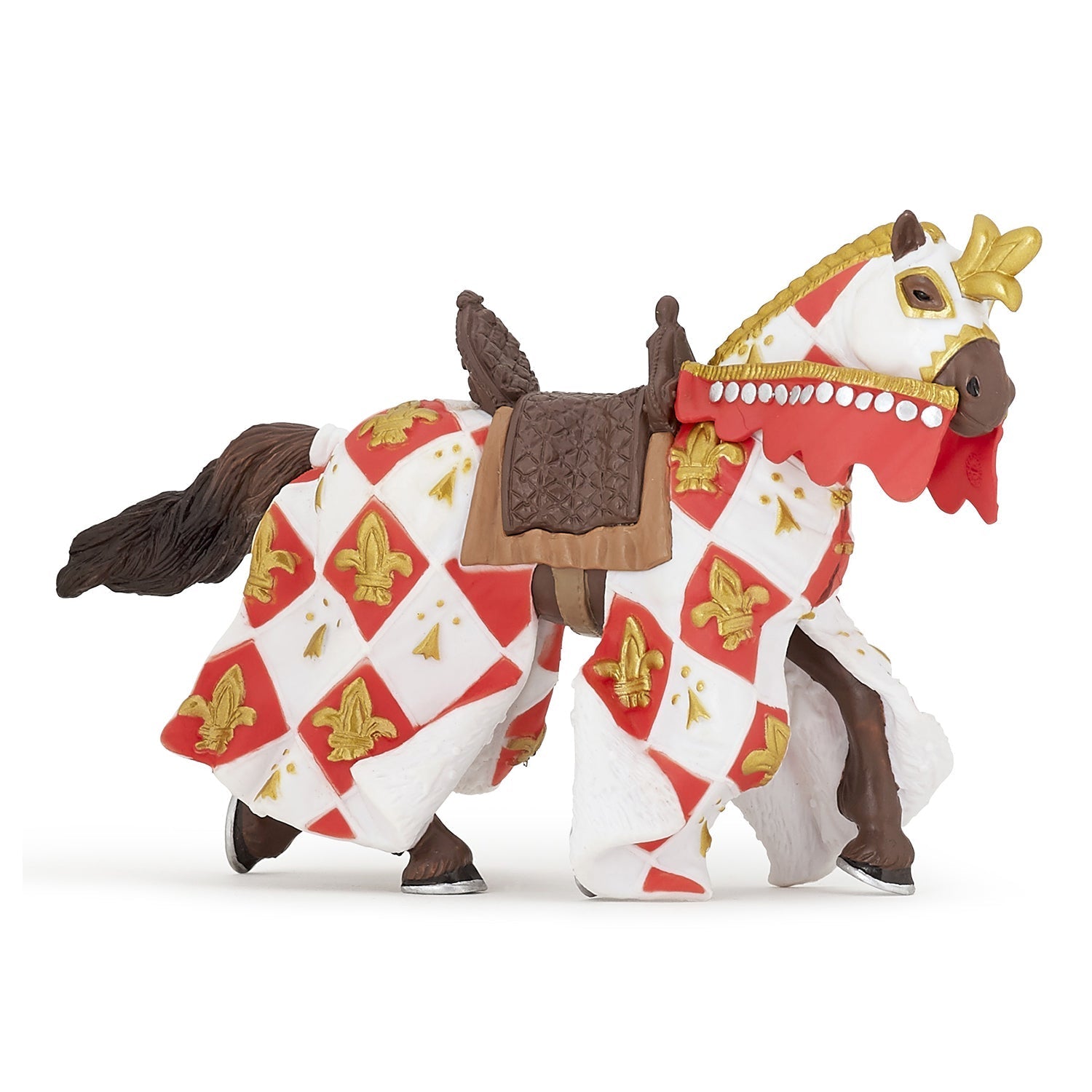 Figurine Cheval blanc fleur de lys Papo - personnage médiéval