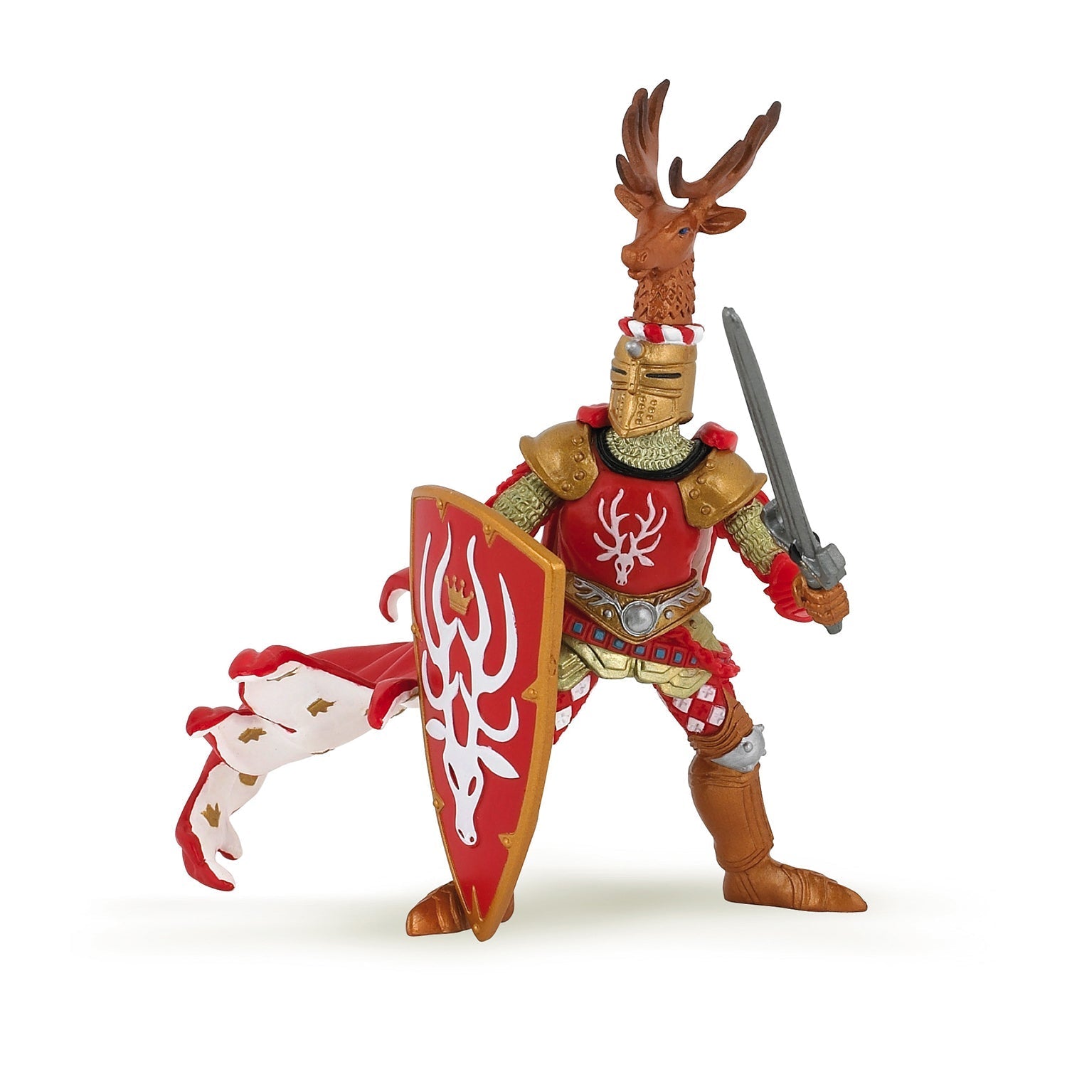 Figurine Maître des armes cimier cerf Papo - personnage médiéval
