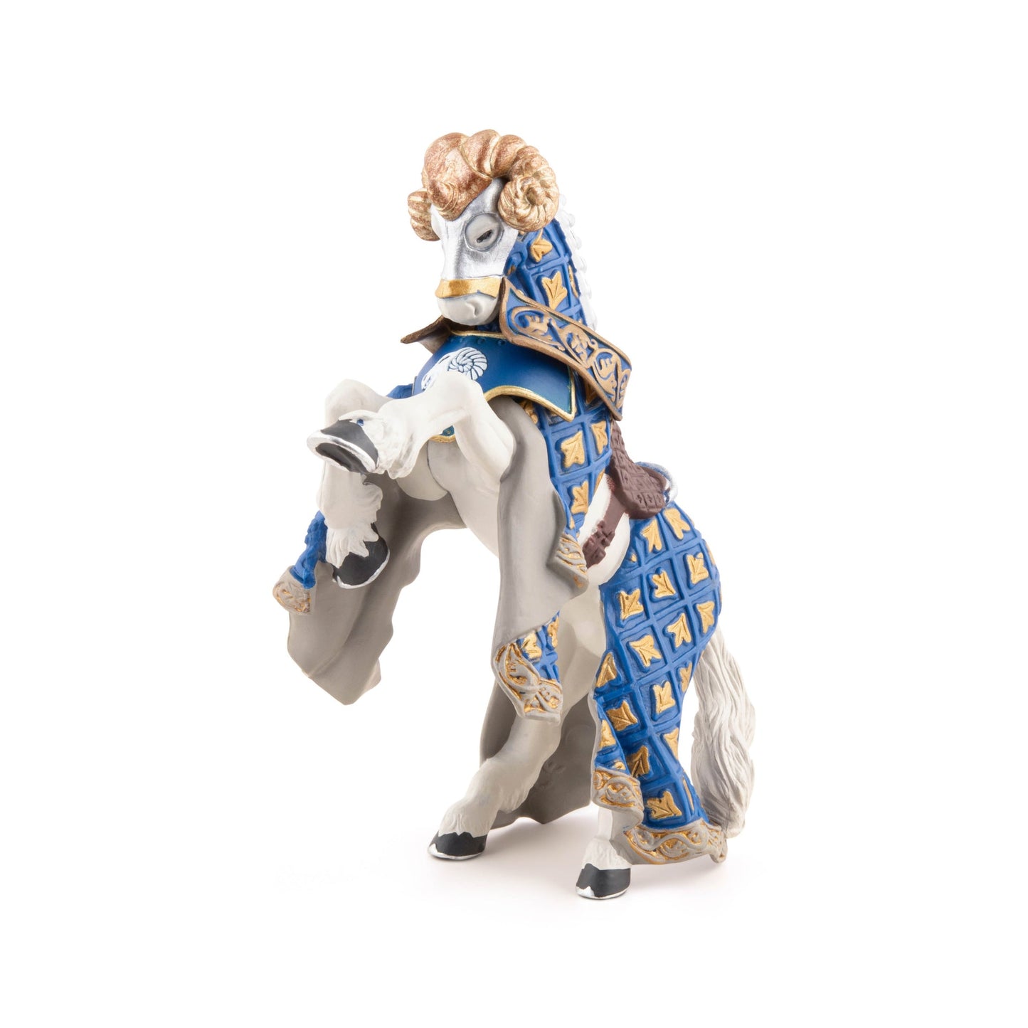 Figurine Cheval du Maître des armes cimier bélier Papo - personnage médiéval