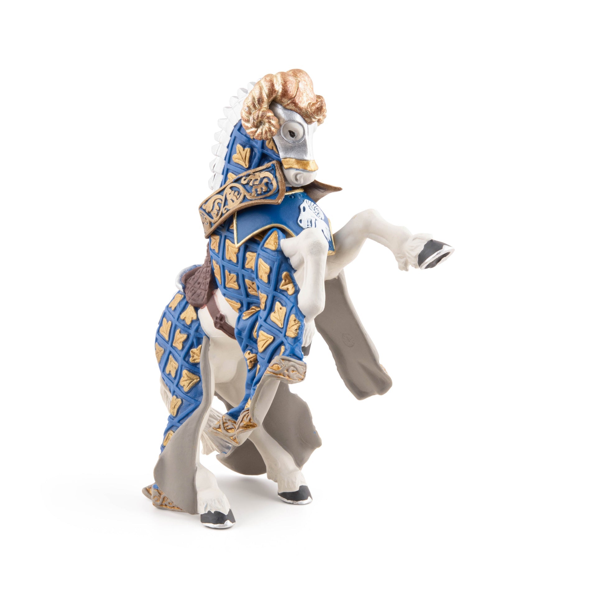 Figurine Cheval du Maître des armes cimier bélier Papo - personnage médiéval