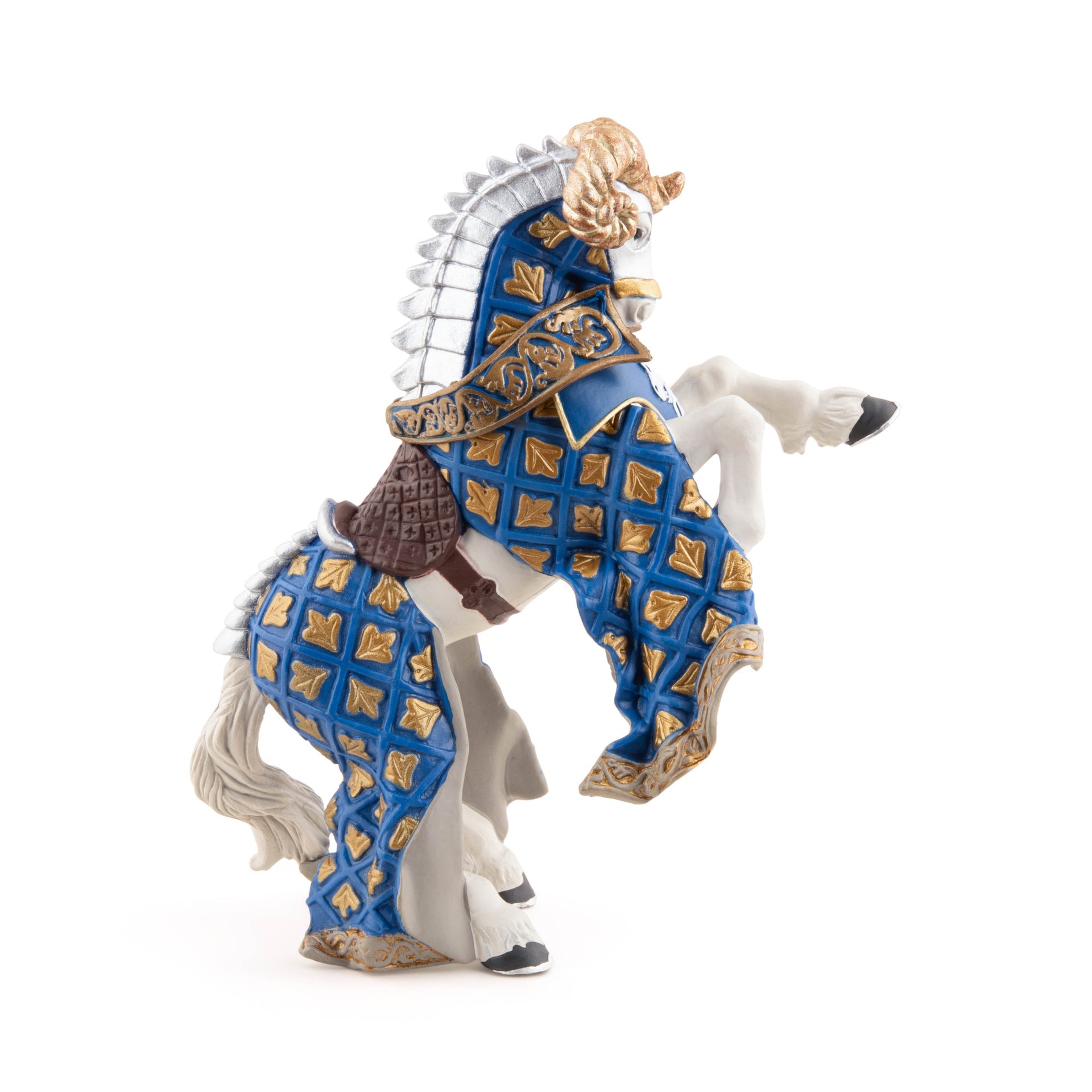 Figurine Cheval du Maître des armes cimier bélier Papo - personnage médiéval