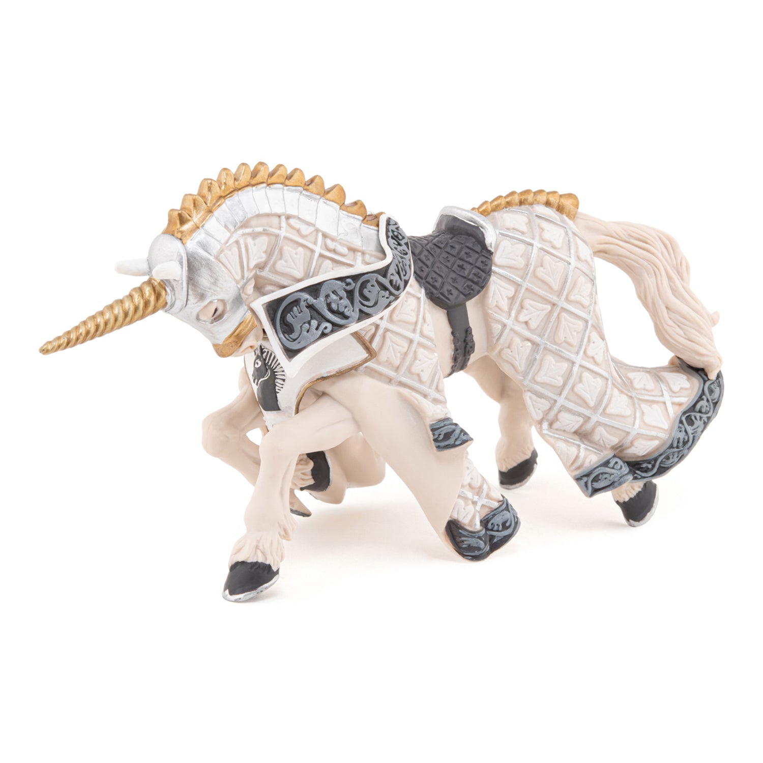 Figurine Cheval du Maître des armes cimier licorne Papo - personnage médiéval