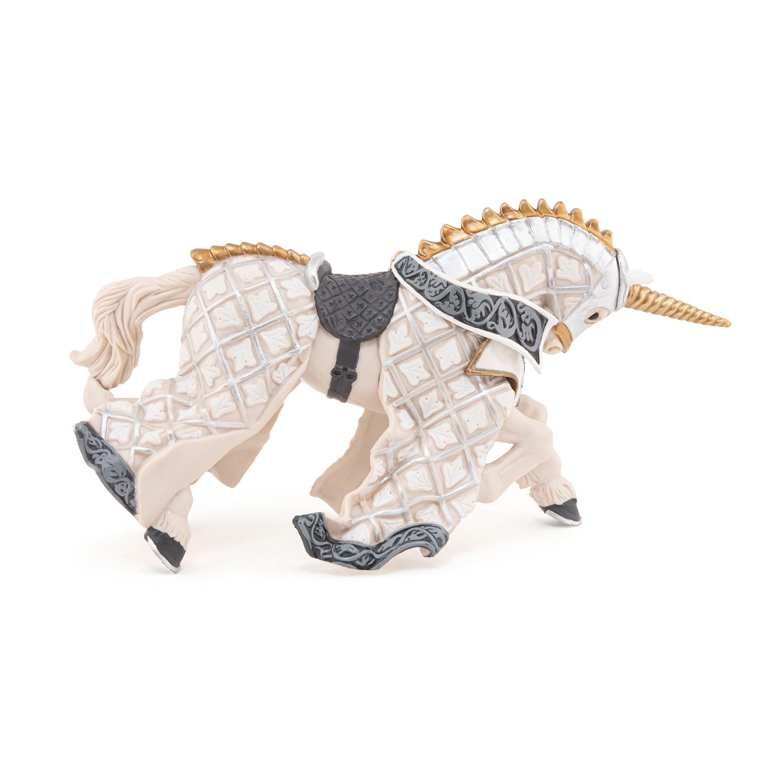 Figurine Cheval du Maître des armes cimier licorne Papo - personnage médiéval