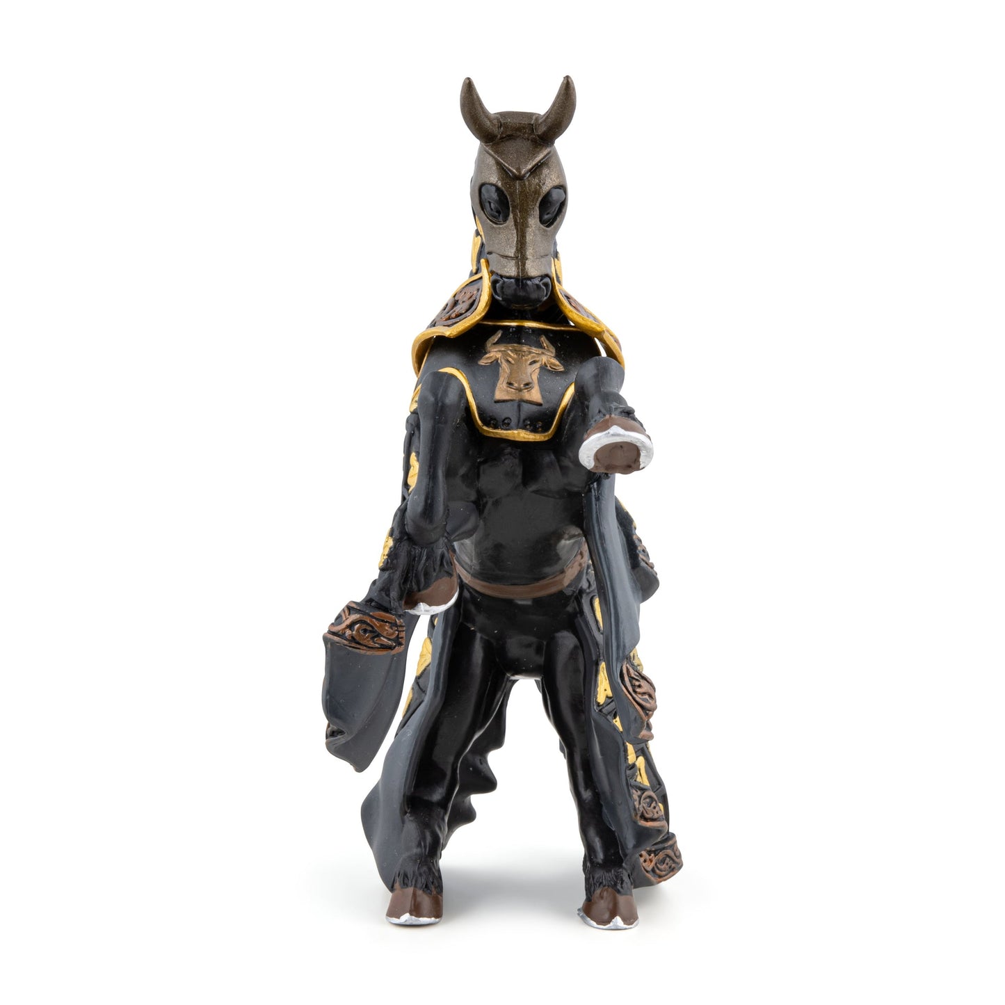 Figurine Cheval du Maître des armes cimier taureau Papo - personnage médiéval