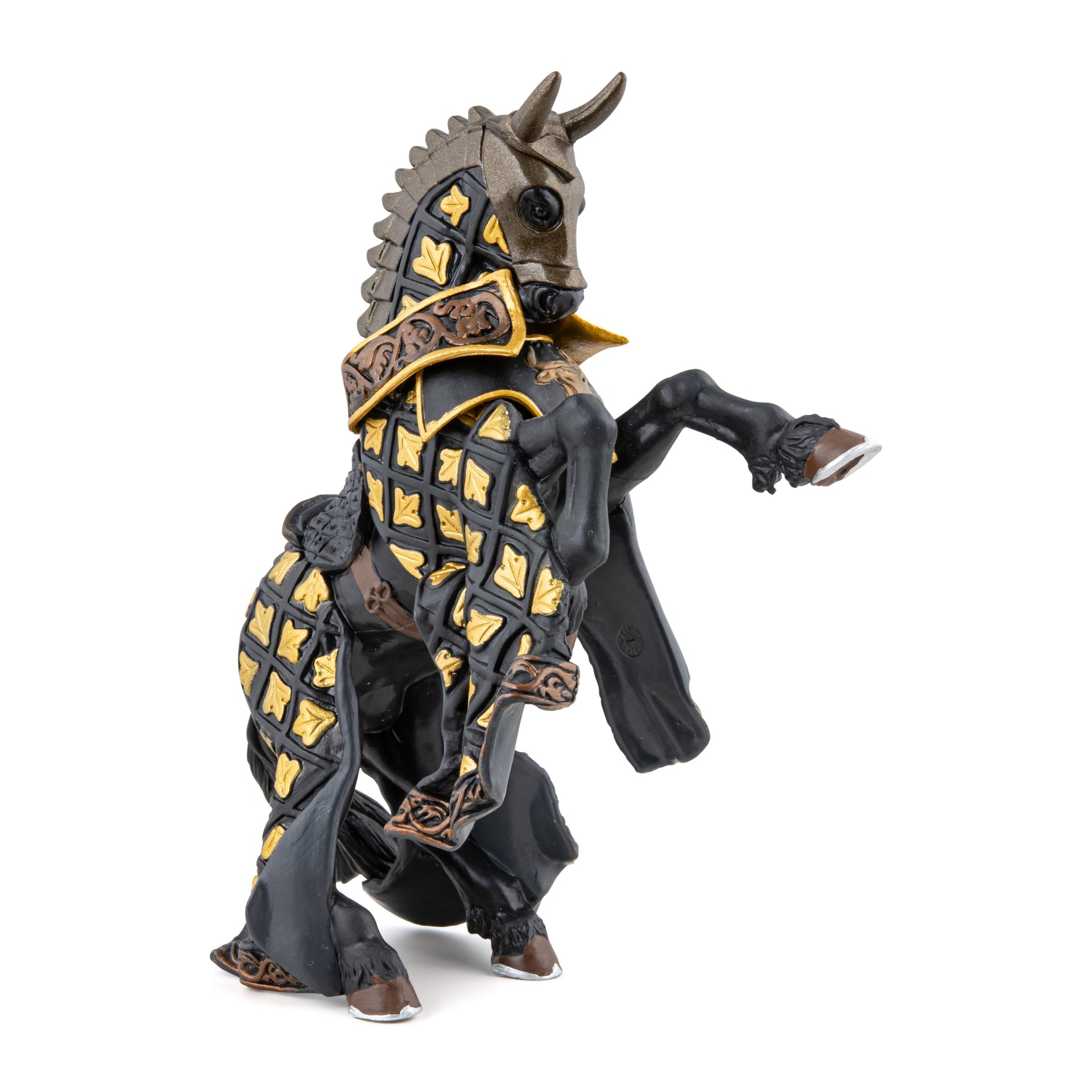 Figurine Cheval du Maître des armes cimier taureau Papo - personnage médiéval