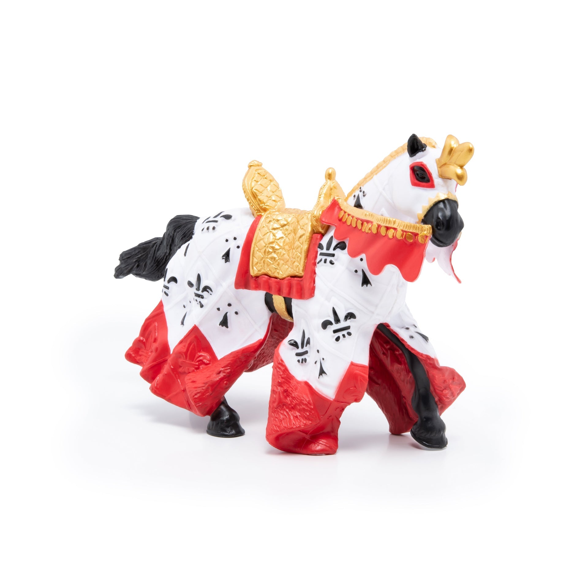 Figurine Cheval du roi Arthur rouge Papo - personnage médiéval