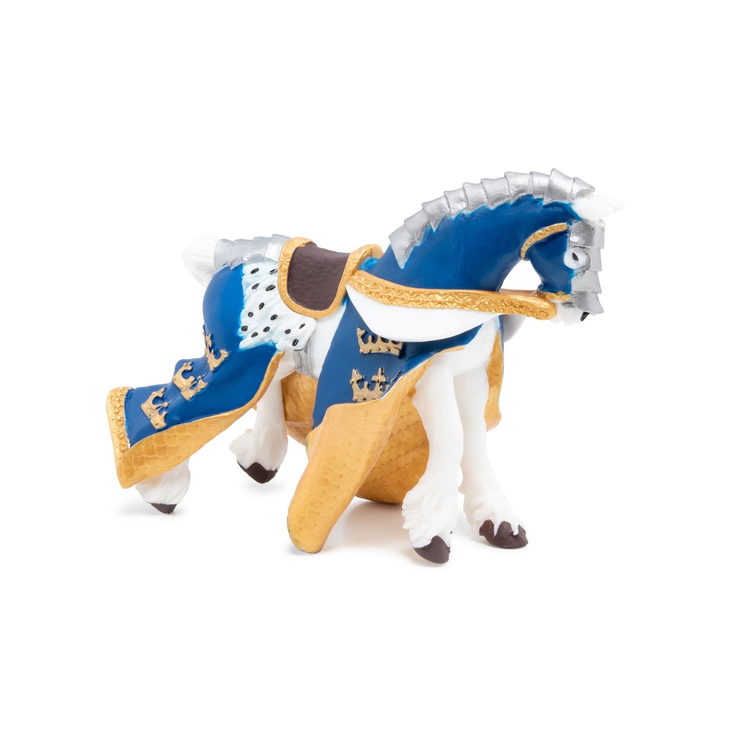 Figurine Cheval du roi Arthur bleu Papo - personnage médiéval
