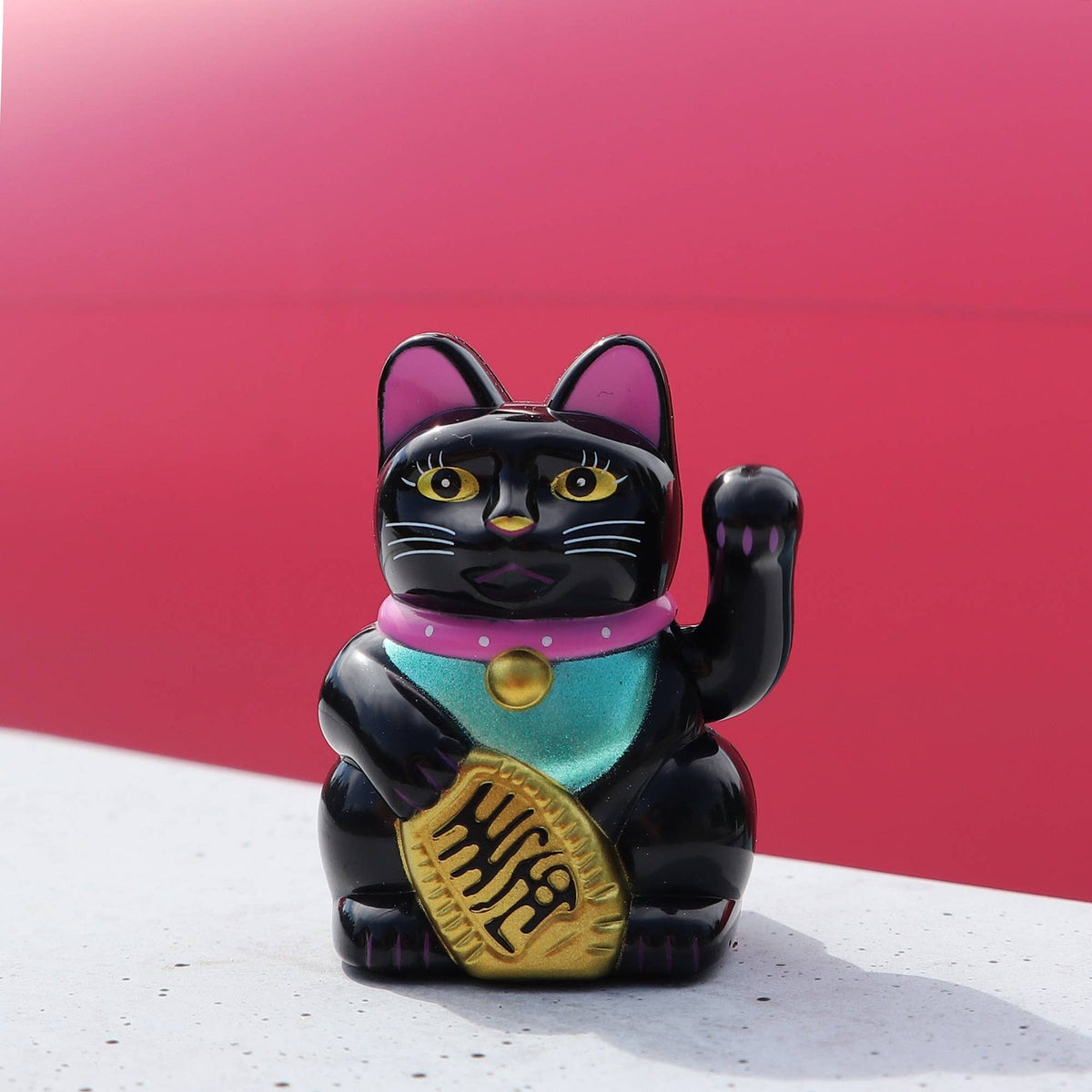 Mini Chat chanceux solaire noir 5cm