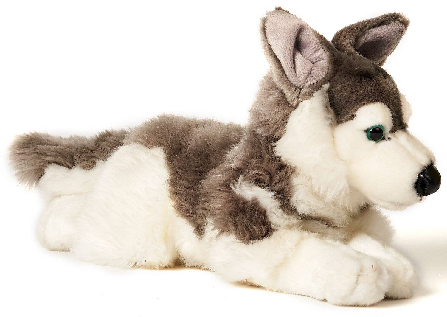 Peluche Husky gris couché Uni Toys