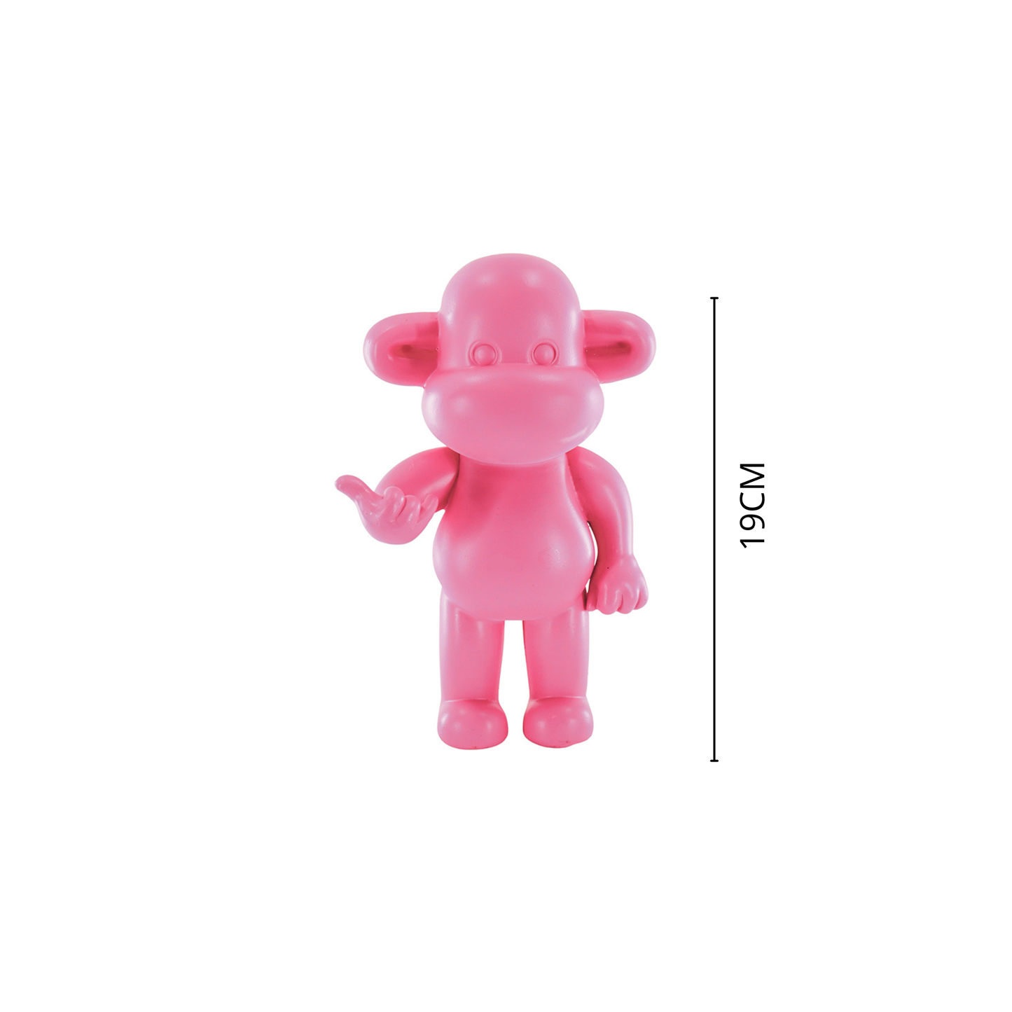 Ornament - Hanging Loose Monkey Figurine 'The Legend' - Pink - 11x7x19cm