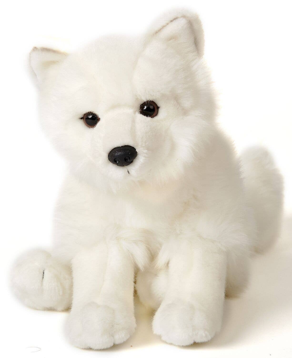 Renard arctique, assis, 23 cm (hauteur), peluche Uni Toys