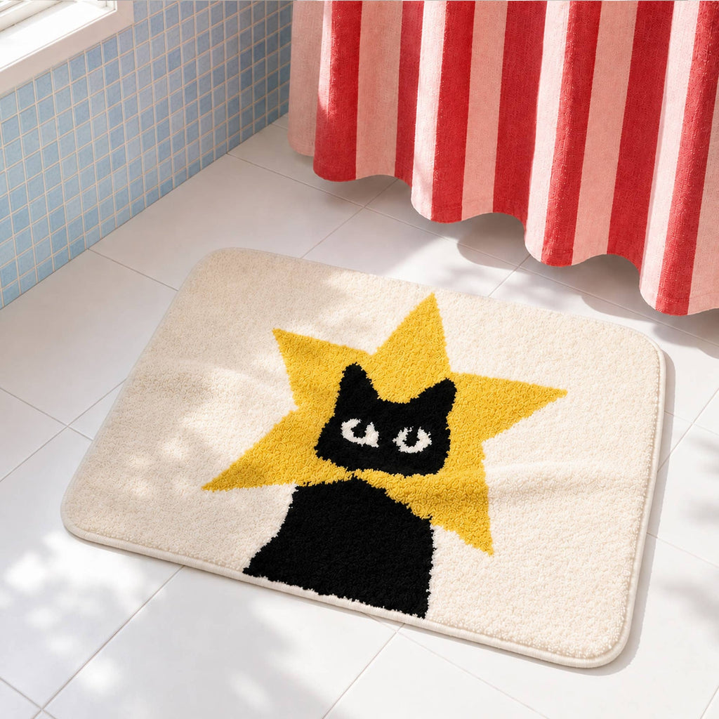 Superstar Cat Bath Mat