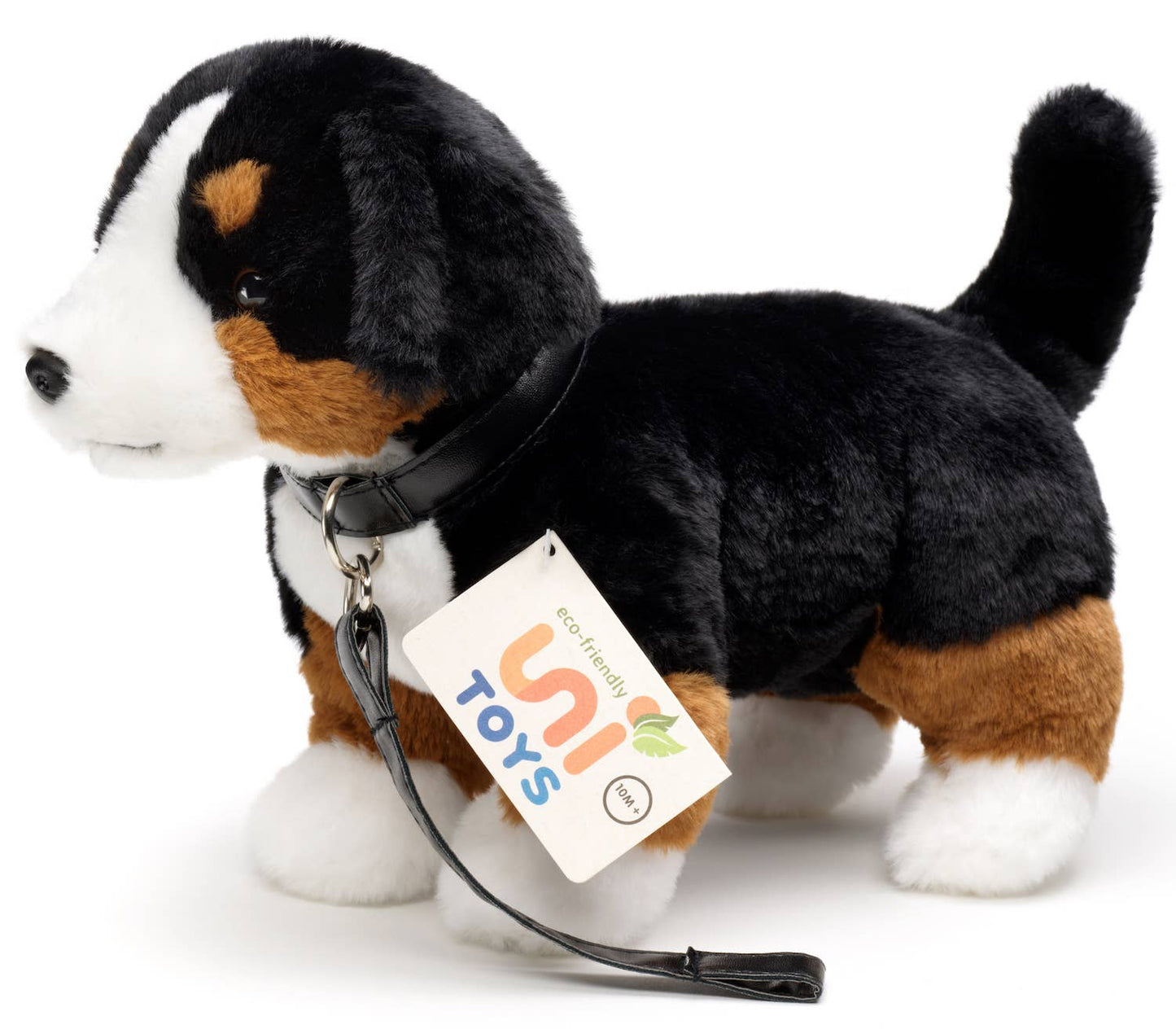 Peluche Bouvier bernois, avec laisse