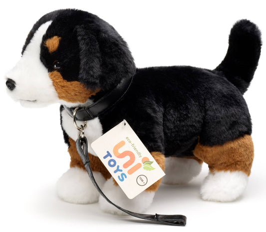 Peluche Bouvier bernois, avec laisse