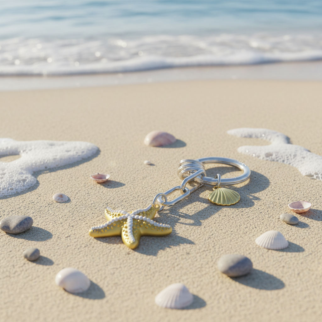 Starfish Charm Keychain