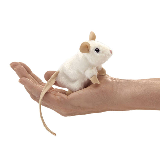 Marionnette à mano Mini ratón blancohe 2776/ mini-ratón blancohe Folkmanis realista