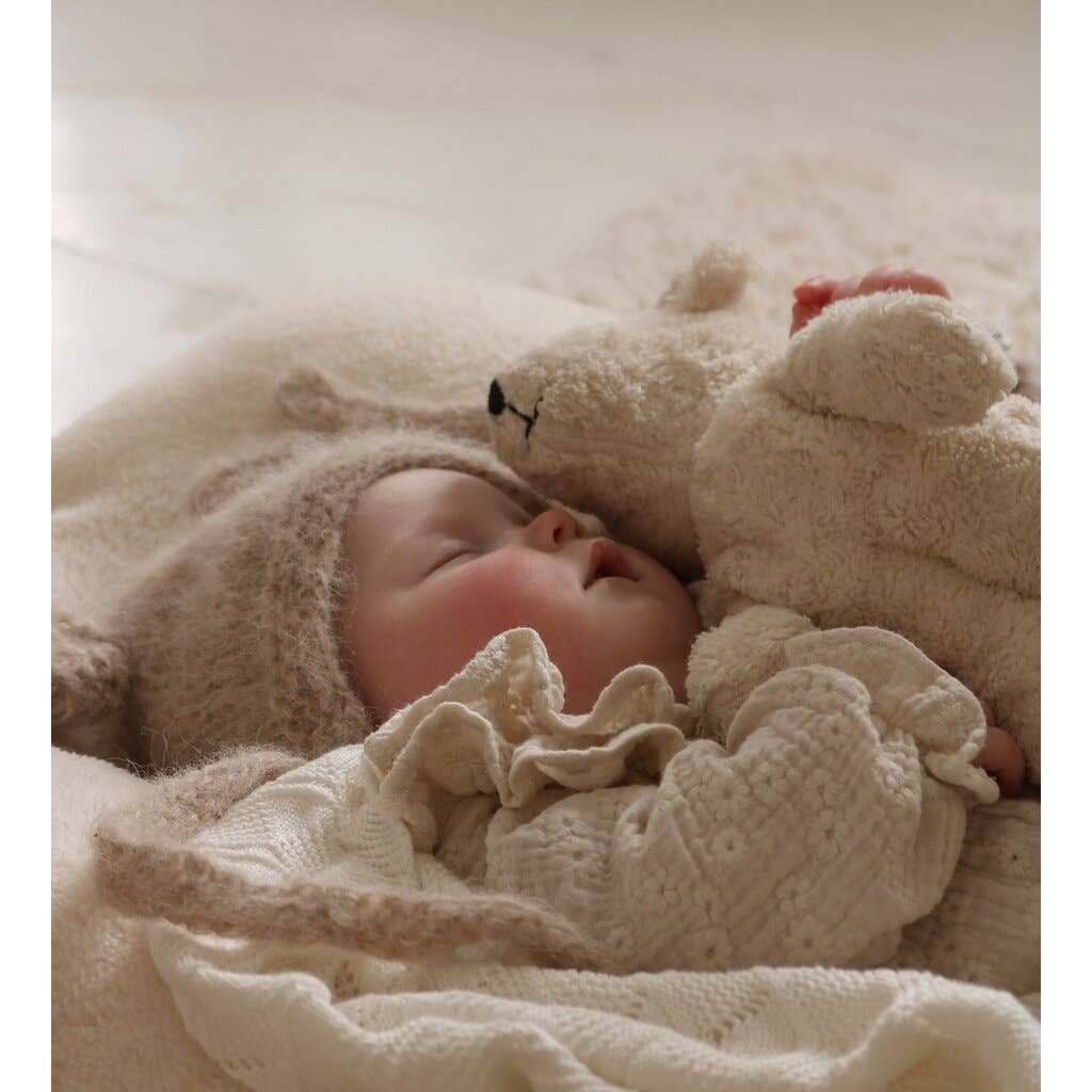 Stofftier-Handpuppe Bär, klein | Weiß