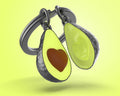 Avocado-Schlüsselanhänger