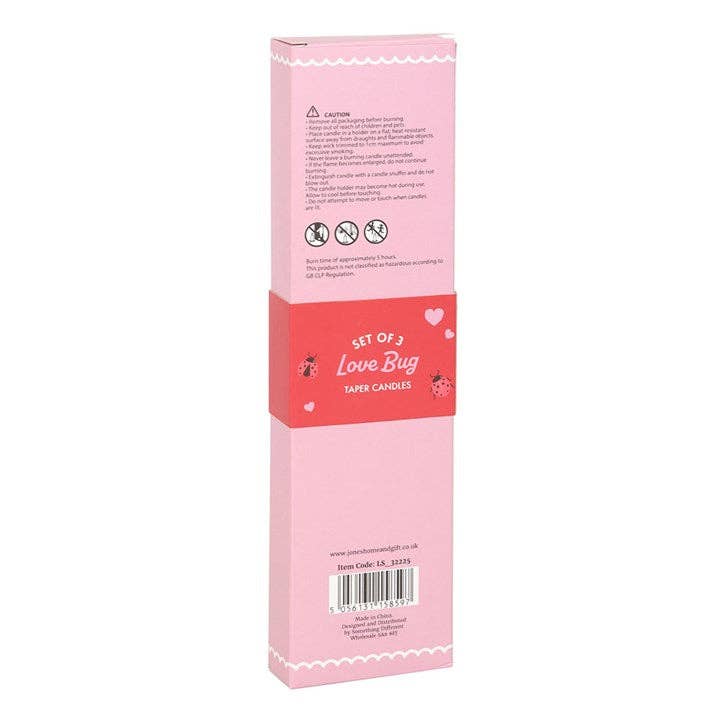 Ensemble de 3 bougies imprimées coccinelles