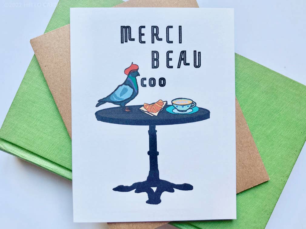 Carte de remerciement « Merci Beau Coo »