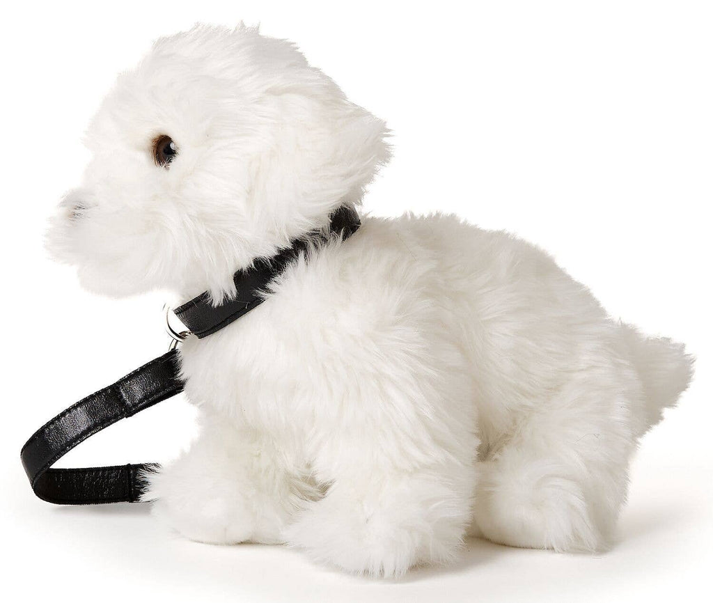 Peluche chien maltais en laisse Uni Toys