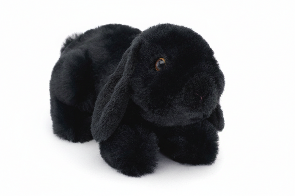 Peluche Lapin Bélier, couché (noir) Uni Toys