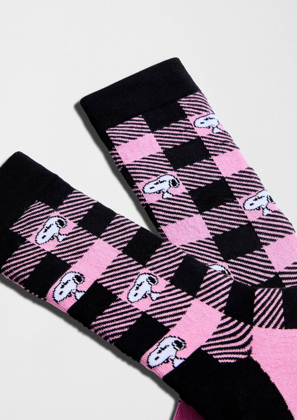BeSnoopy Tartan Rose - Chaussettes coton biologique