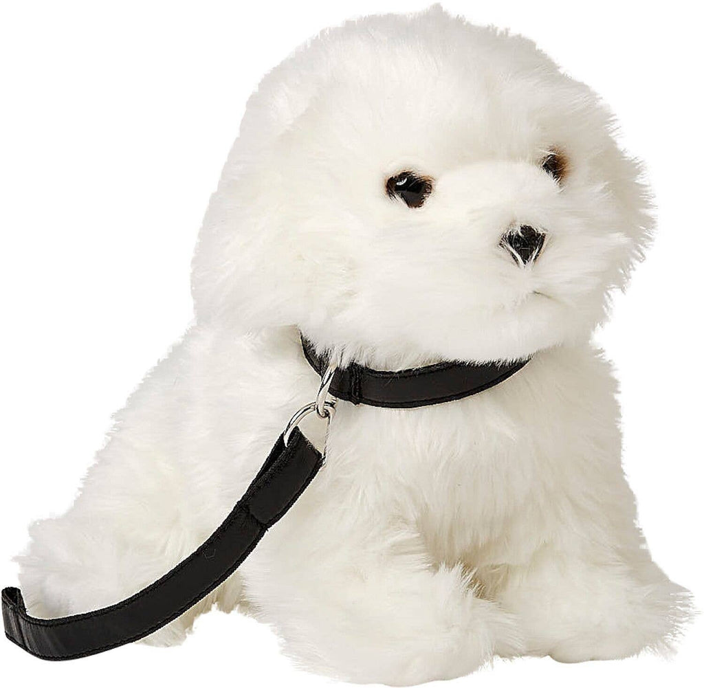 Peluche chien maltais en laisse Uni Toys