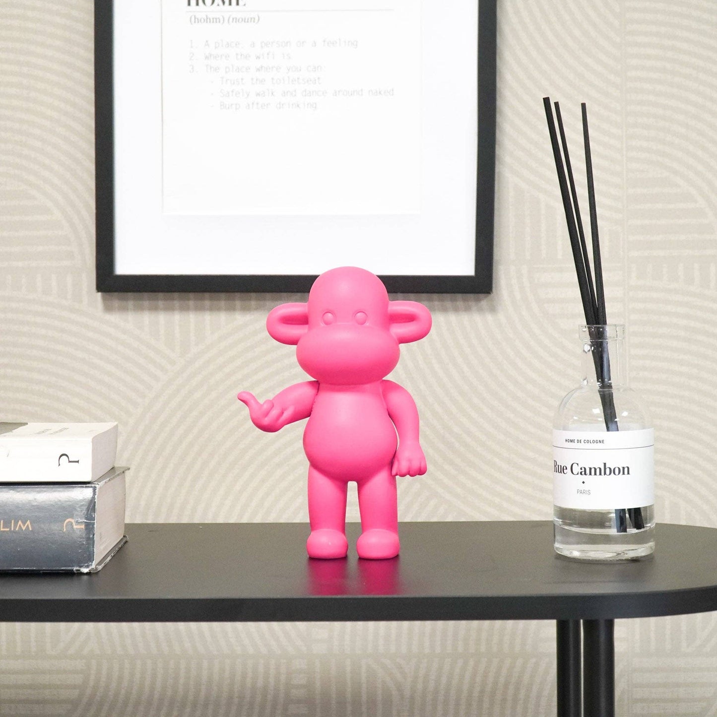 Ornament - Hanging Loose Monkey Figurine 'The Legend' - Pink - 11x7x19cm