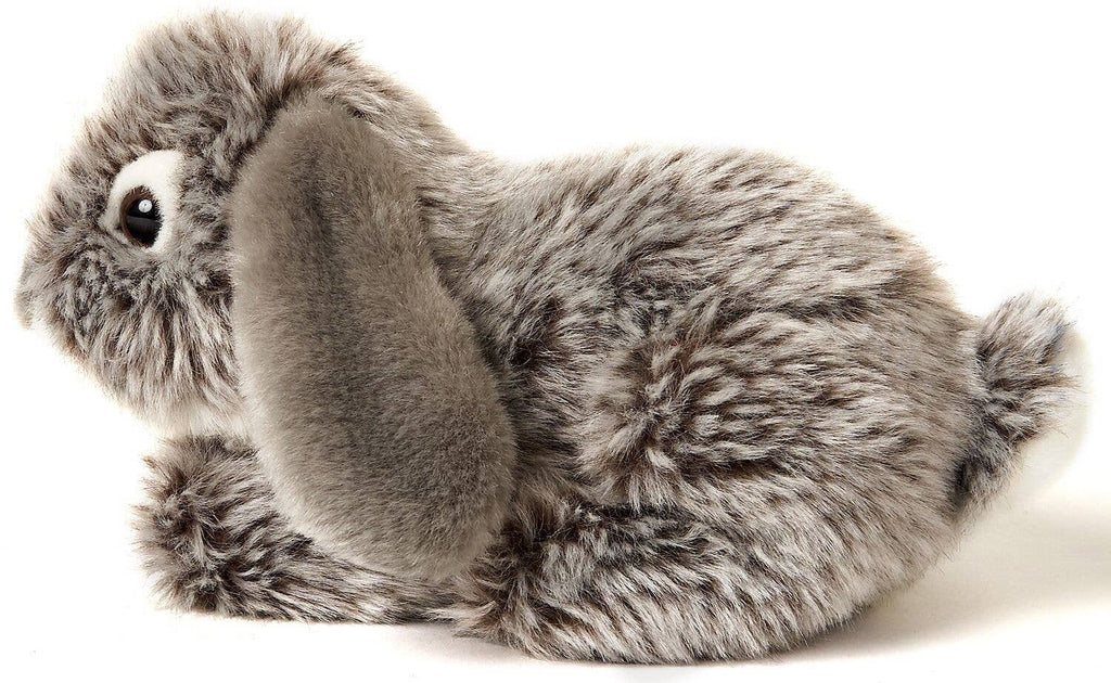 Peluche lapin bélier gris couché Uni Toys