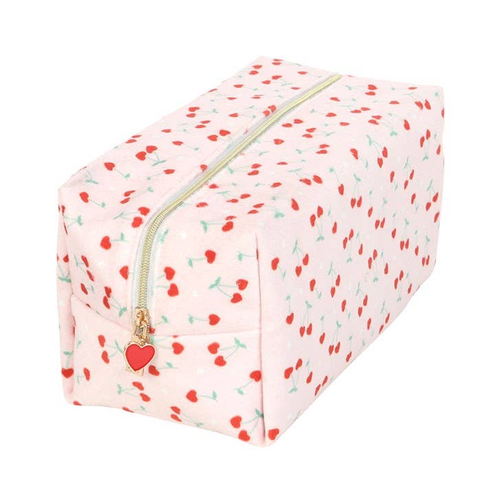 Trousse de maquillage Cerises en forme de cœur