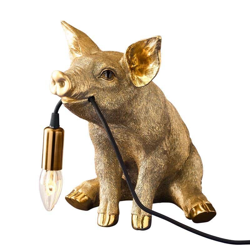 Golden Pig Table Lamp