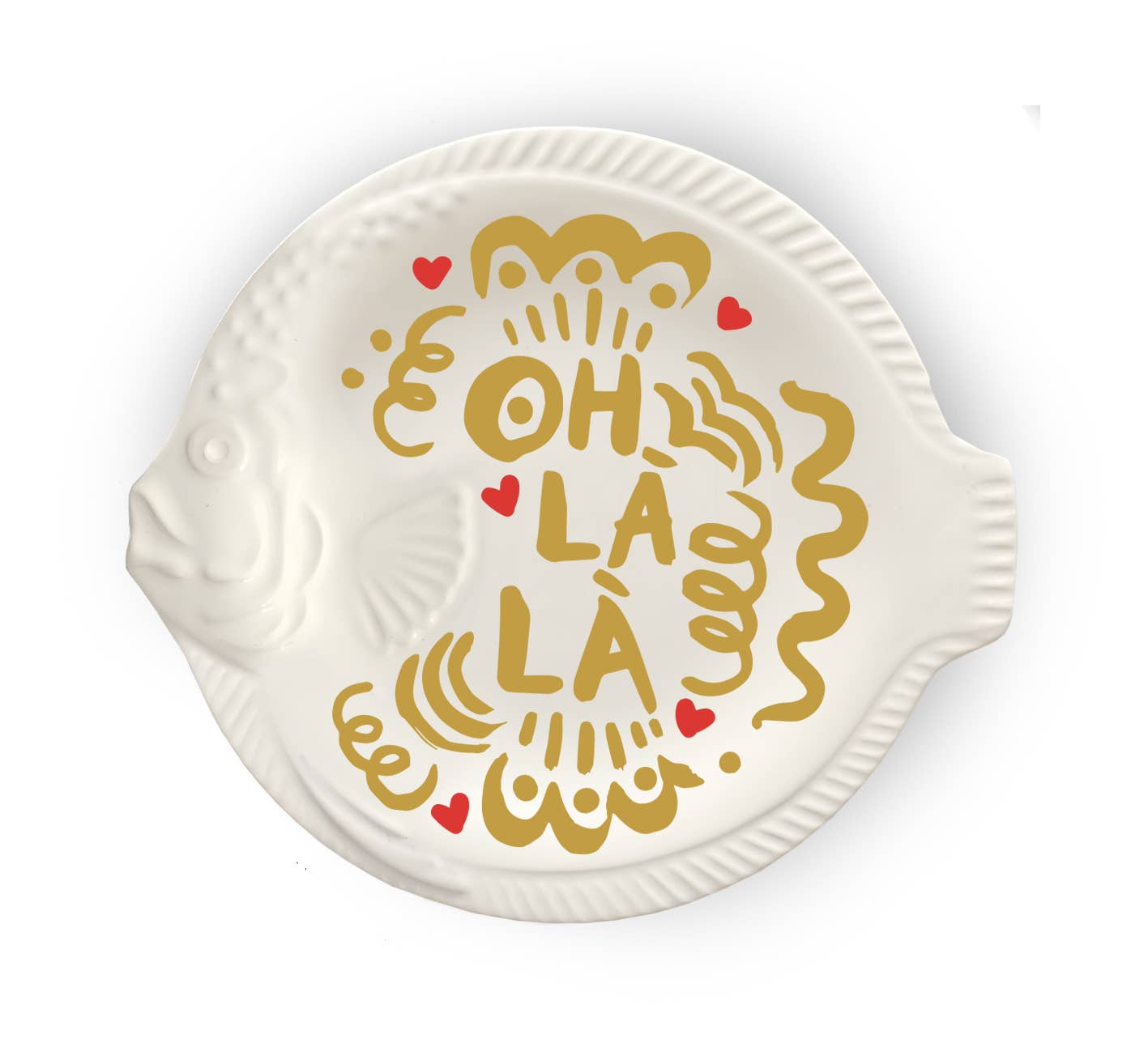 plat poisson oh lala jaune pied de poule 