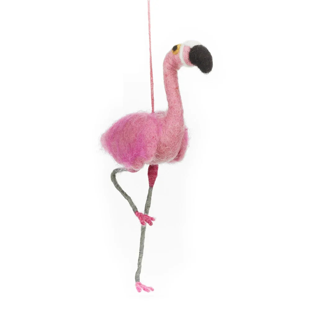 Frankie the Flamingo Filt Christmas Ball