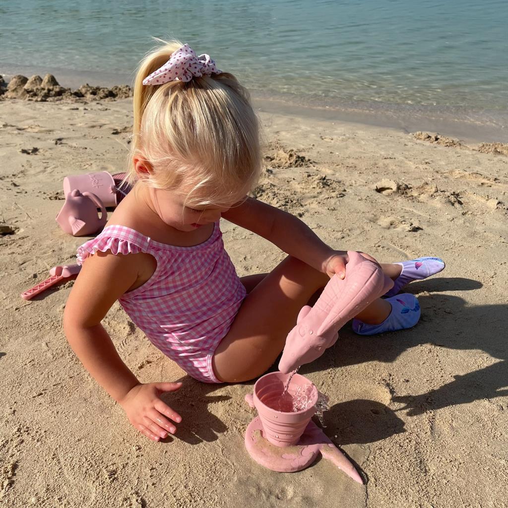 Versatore in coccodrillo rosa antico