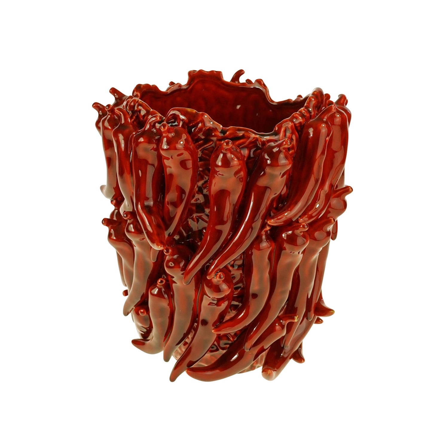 Chili-Vase, burgunderrot