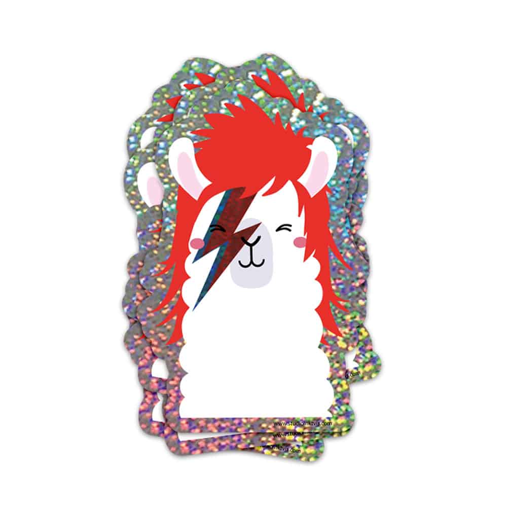 Autocollant Pailleté Lama David Bowie Ziggy Stardust