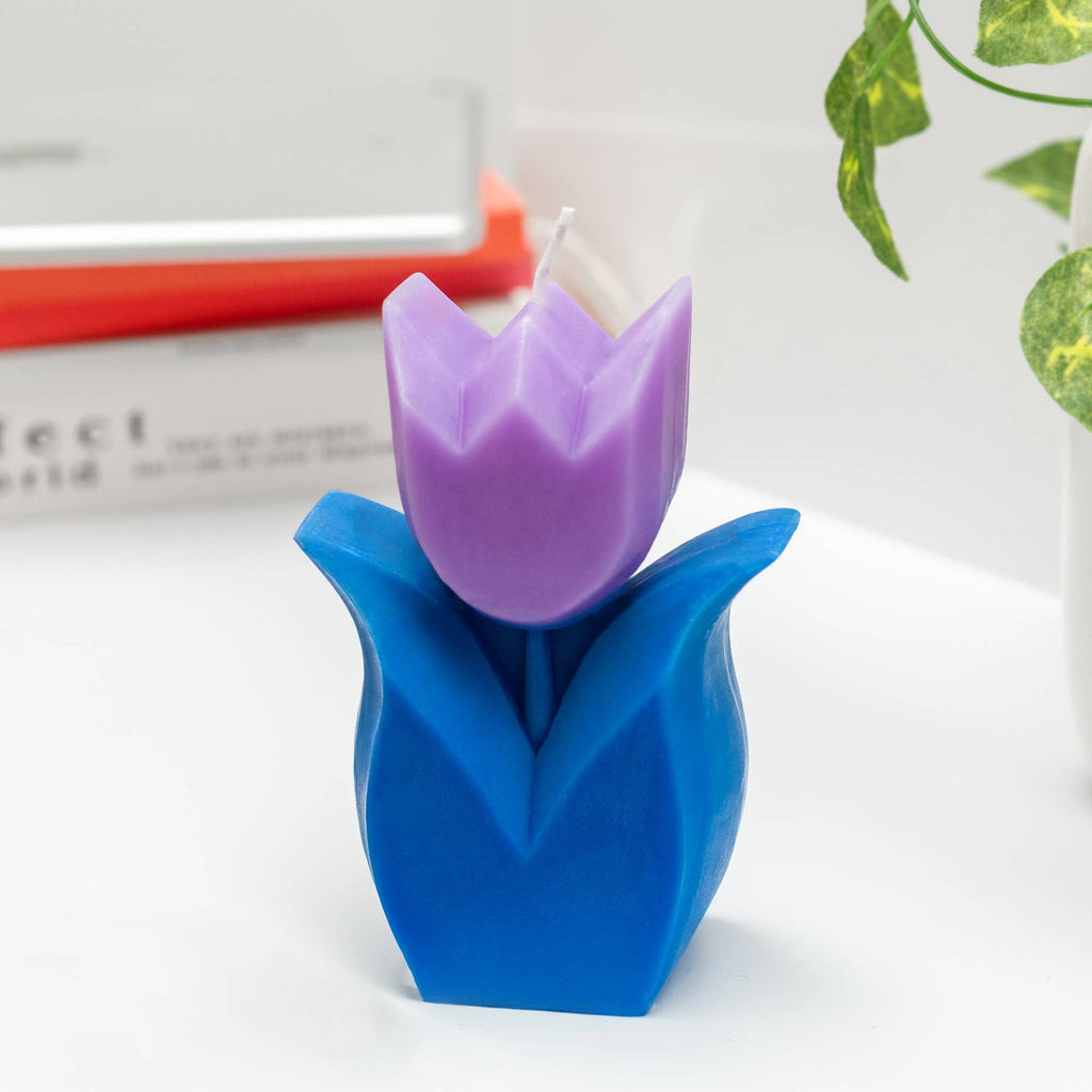 Bougie Tulipe Bleue Helio Ferretti Vue 2