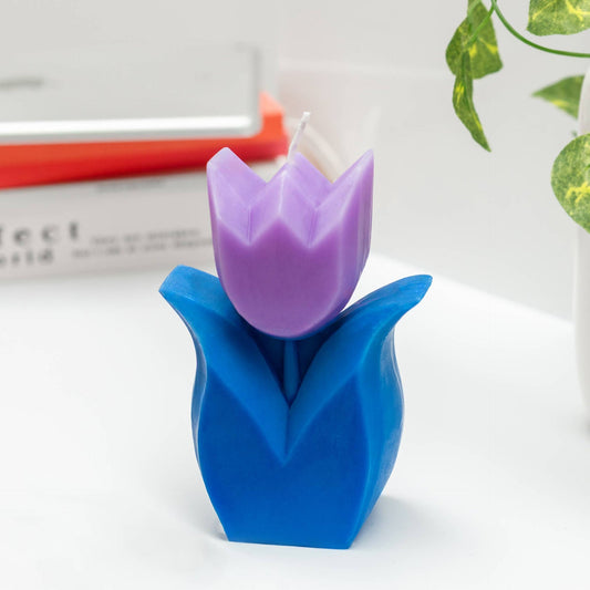 Bougie Tulipe Bleue Helio Ferretti Vue 2