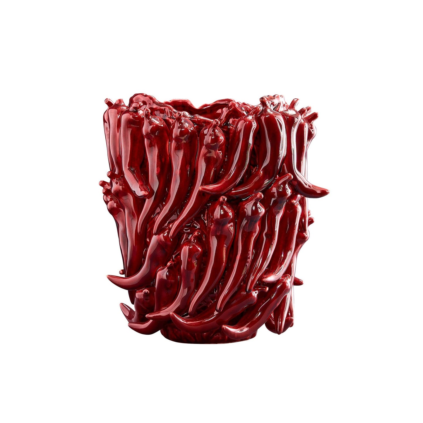 Chili-Vase, burgunderrot