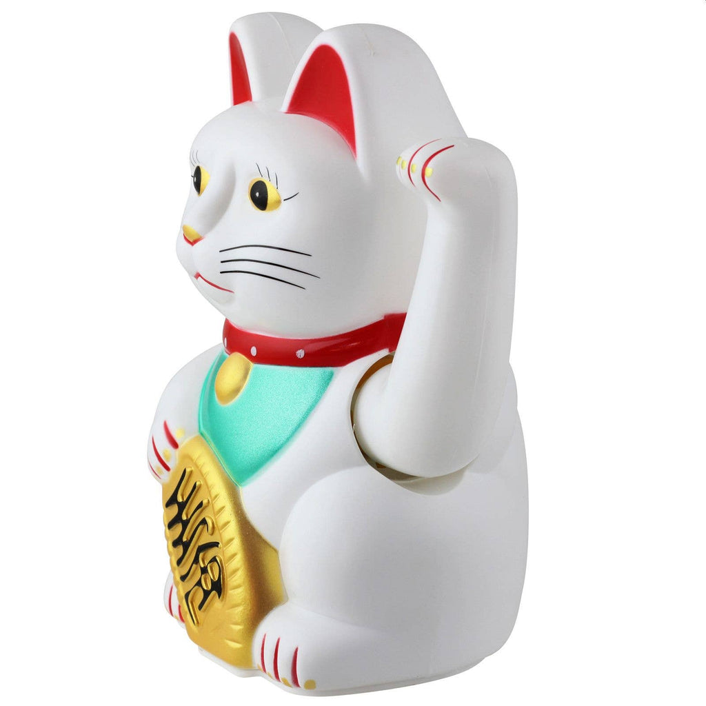 Chat chanceux blanc 15cm
