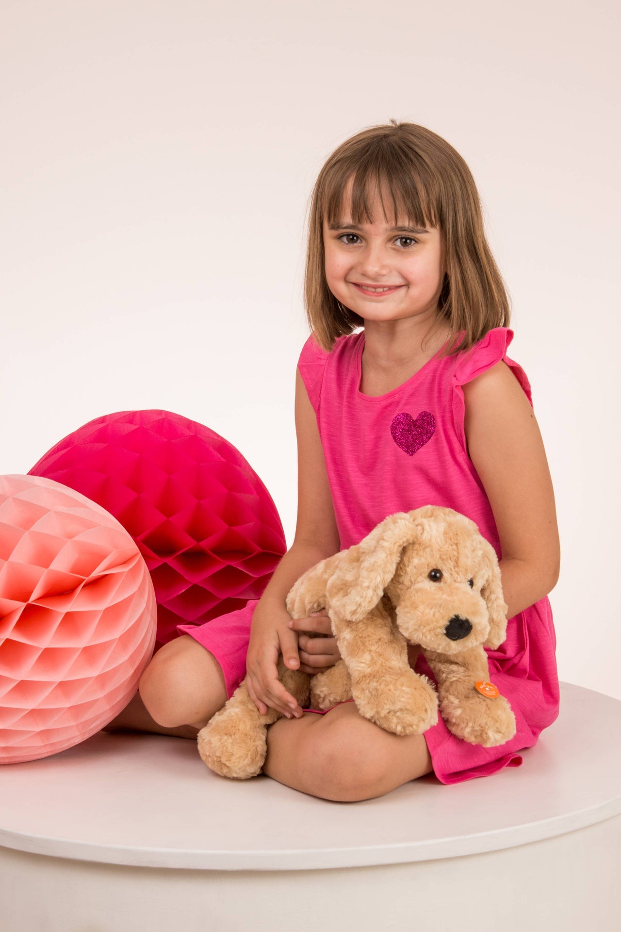 Peluche Chien couché beige