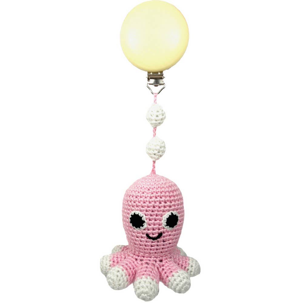 Accroche Poussette Poulpe - rose clair