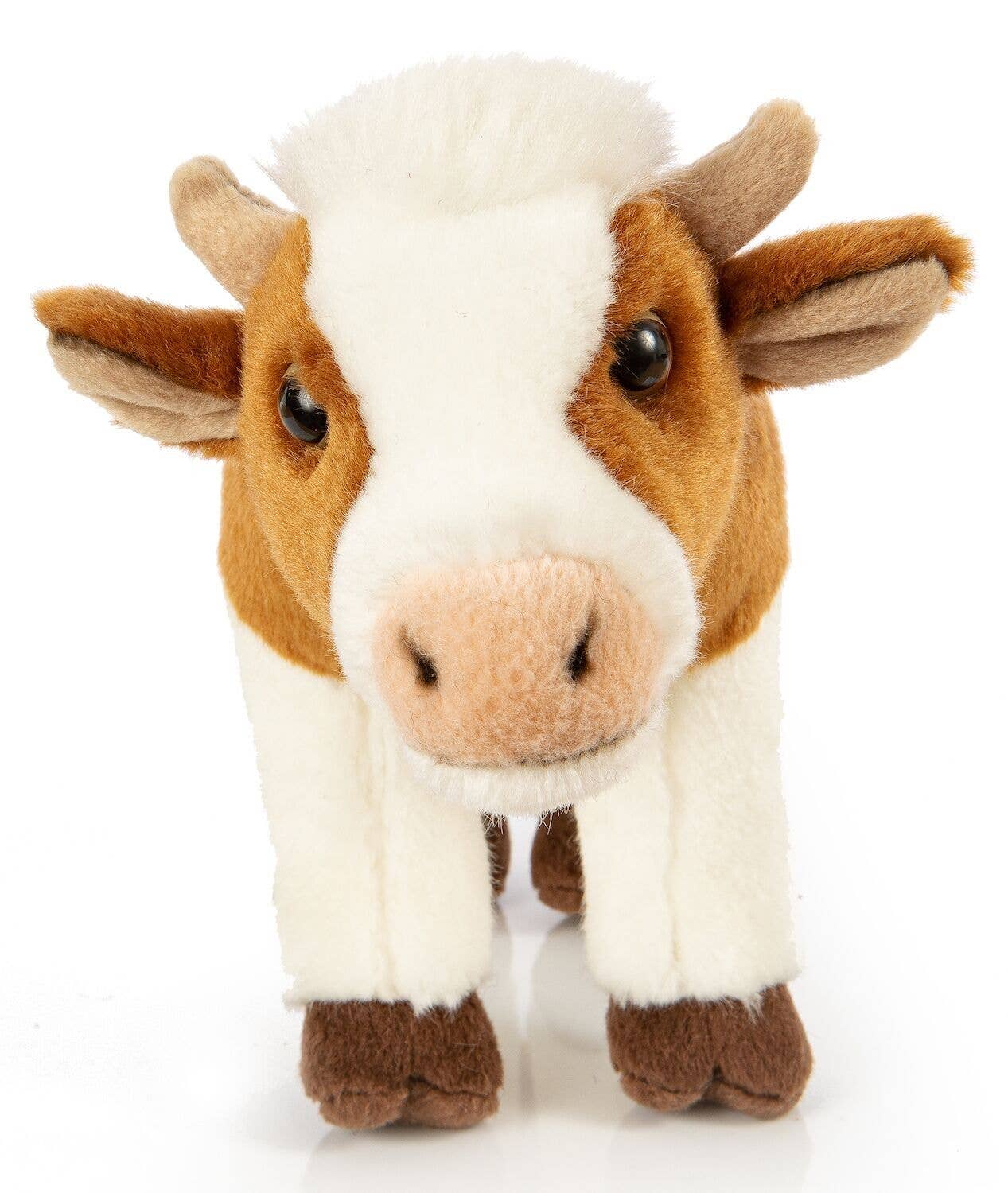 Peluche Vache blanche/brune, debout