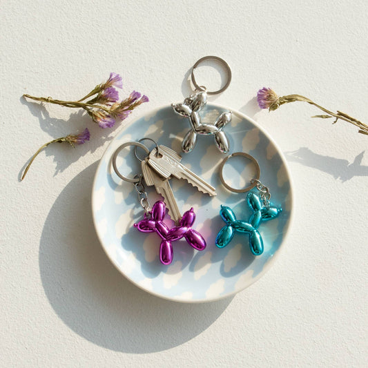 Porte-Clés Chien Ballon Bleu