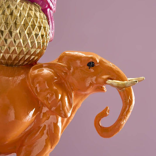 Chandelier éléphant orange