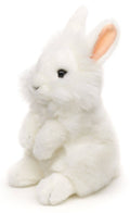 Lapin angora, debout (blanc) - peluche Uni Toys
