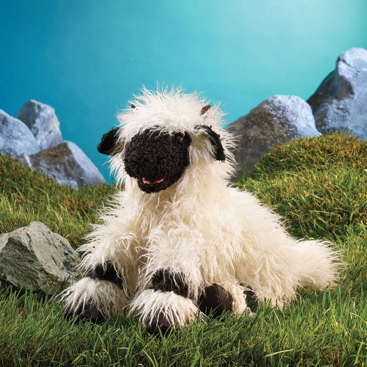 Marionnette à main Marionnette Mouton Nez noir du Valais Folkmanis réaliste