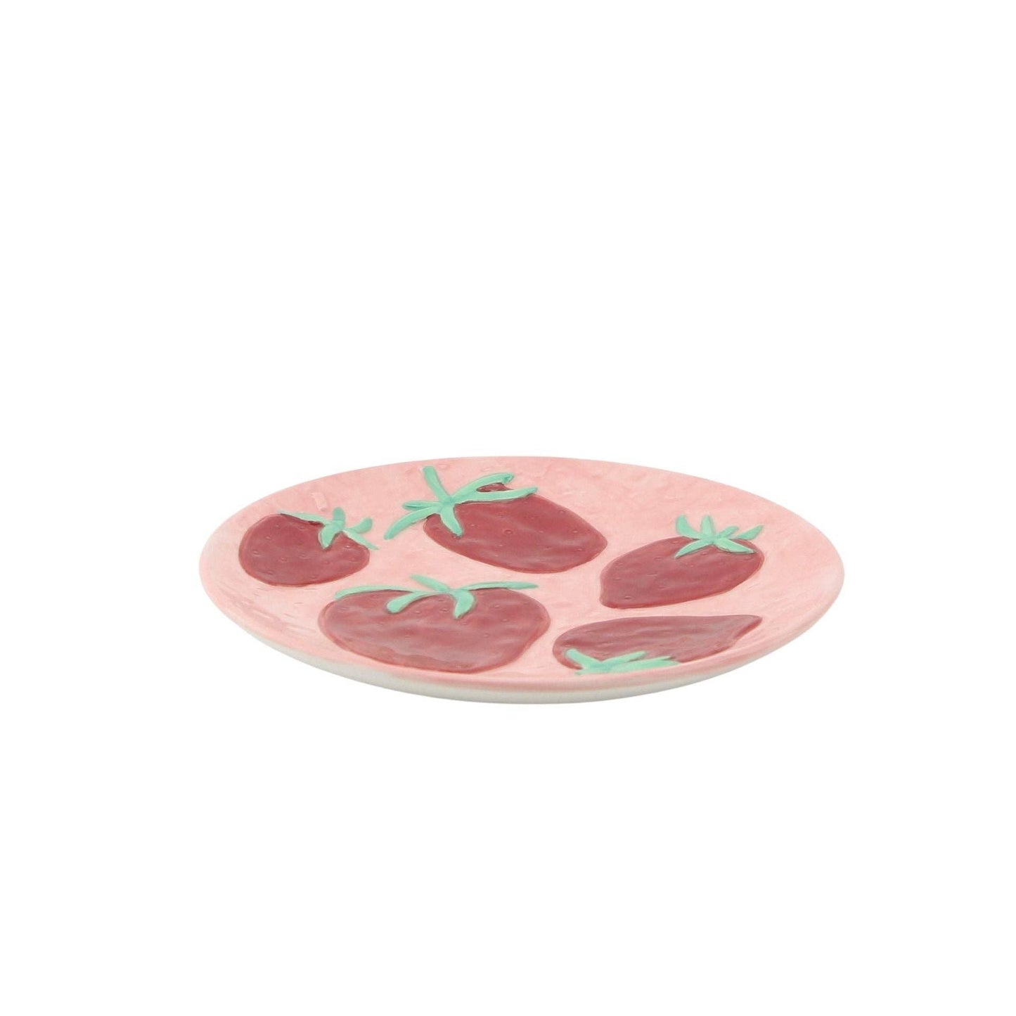 Dekorativer Teller – Erdbeeren – Rosa/Rot – 17,5 x 17,5 x 2 cm